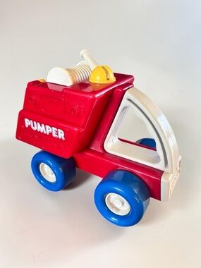 Vintage Buddy Lz Pumper Fire Truck Toy Chunky Plastic Wheels